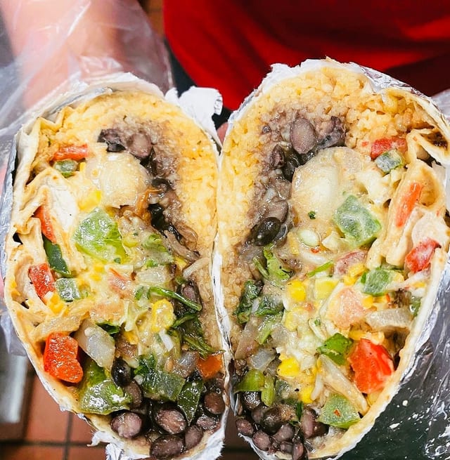 Suadero (Shredded Beef) Burrito Grande.