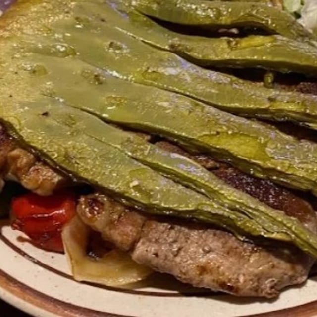 Carne Asada con Nopal (Grilled Cactus).